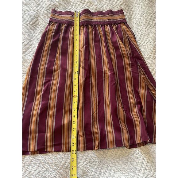 VTG Calvin Klein 100% Silk Stripped School Girl Pull On Mini Skirt Size 4 - Picture 7 of 11